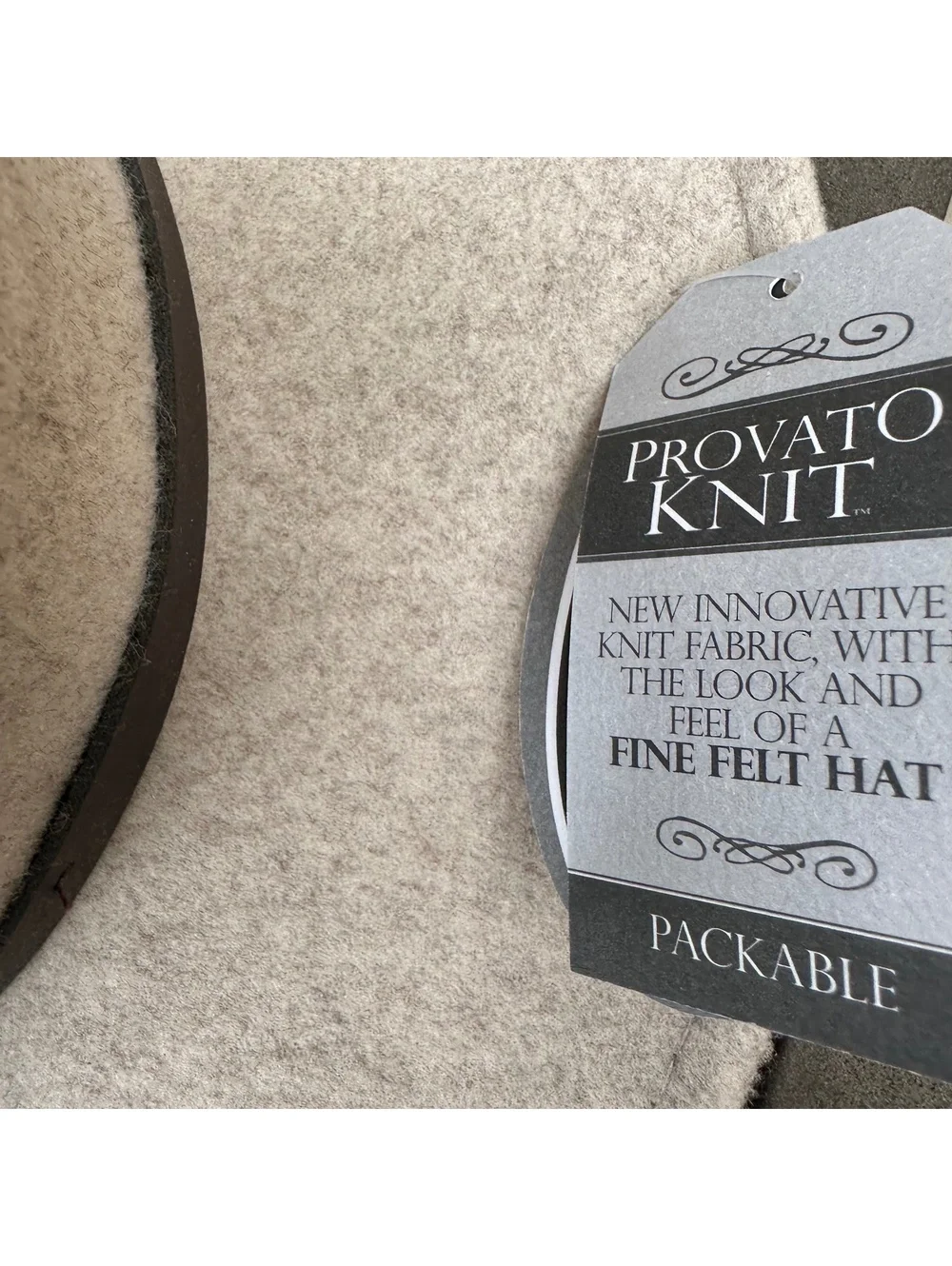Scala Hats Jolene Provato Knit Safari Fedora Hat - Heathered Taupe NWT